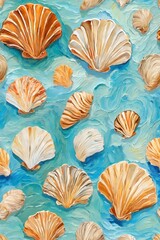 seamless background with shells