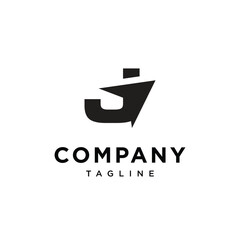 Letter J plane logo icon vector template.eps