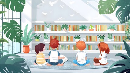 Storytime Excitement: Kids at the Library