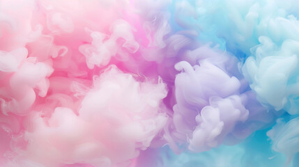 Soft pastel abstract background: Soft texture of pink, blue and lilac clouds or cotton candy