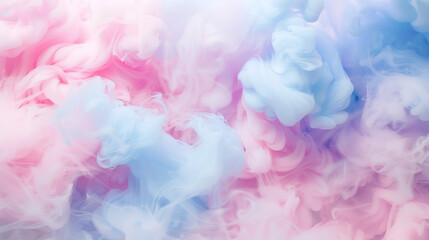 Abstract Background: Gentle texture of pink, blue, lilac cotton candy,  cloud or smoke