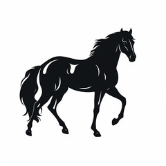 Obraz na płótnie Canvas black horse illustration isolated on a white background
