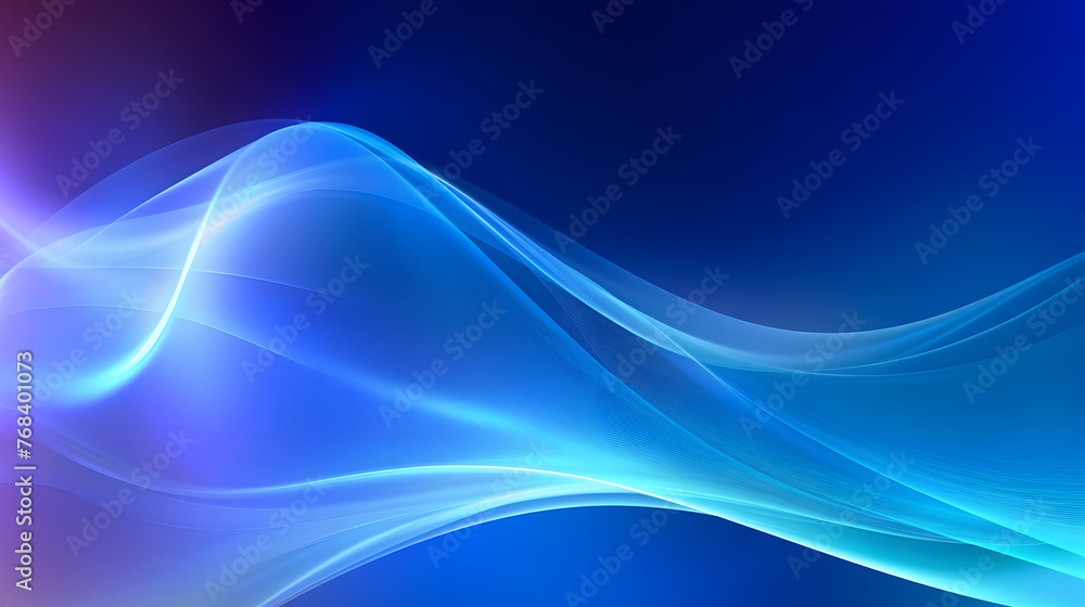 Wall mural digital technology blue rhythm wavy line abstract graphic poster web page ppt background with genera