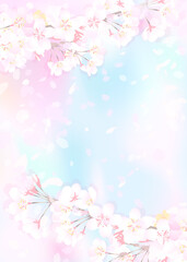 満開の桜と青空	
