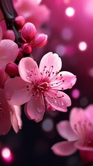 Fototapeta na wymiar Beautiful cherry blossom mobile wallpapers, Beautiful Sakura flowers, Spring awaking with the cherry blossom, Beautiful mobile wallpapers