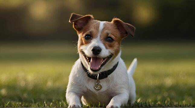 Smiling Jack Russel Terrier Dog Pleased, Desktop Wallpaper Backgrounds, Background HD For Designer.generative.ai