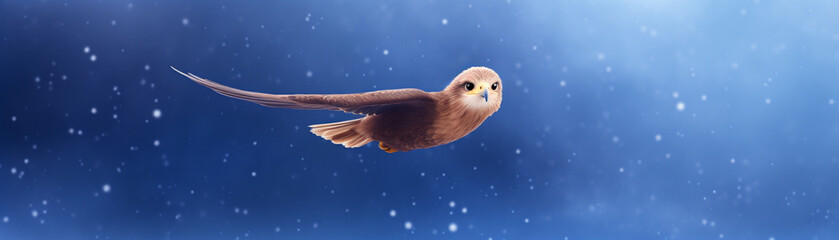 An eagle battling a comet in a mythic sky orikamianimal3D renderadorable