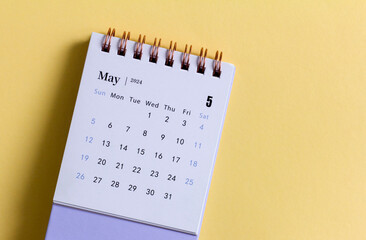 Planning calendar for May 2024 on a white background.