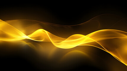 Digital technology yellow rhythm wavy line abstract graphic poster web page PPT background with generative