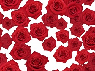 Fototapeta premium Red Roses Bouquet on White Background