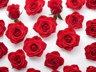 Red Roses Bouquet on White Background