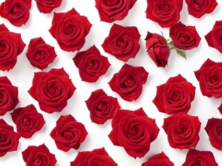 Red Roses Bouquet on White Background