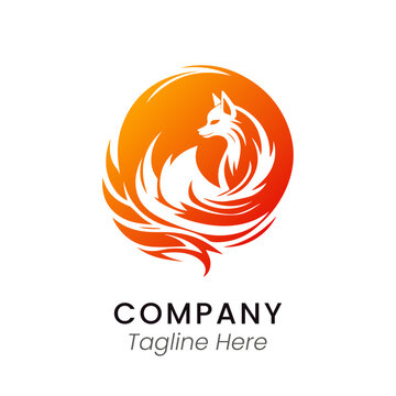fire fox logo design template