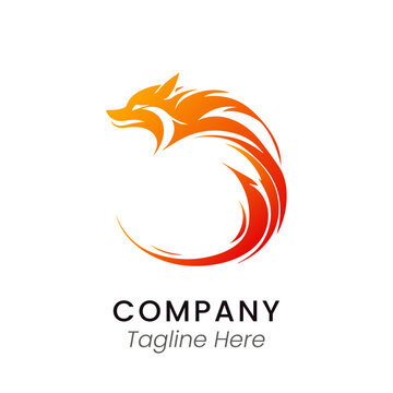 fire fox logo design template