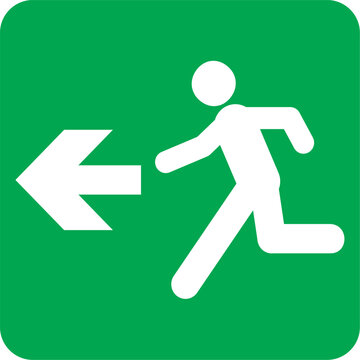 emergency exit sign,green exit, door, escape route,fire exit