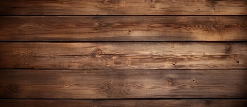 A closeup shot showcasing the intricate pattern of brown hardwood planks with amber varnish on a wooden wall. The blurred background adds depth to the image