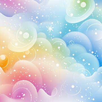 Rainbow colored background with bubbles