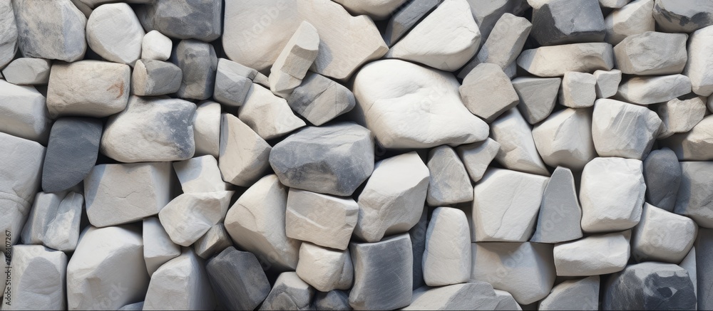 Poster a stack of bedrock cobblestones forms a patterned rectangle, showcasing a composite material art pie