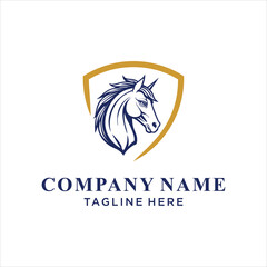 Horse and Shield logo ,Inspiration ,vector ,Illustraction 