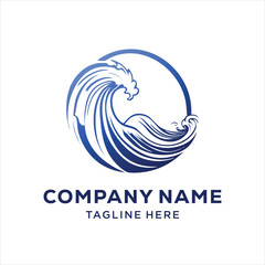 Wave logo inspiration design ,Illustraction ,vector