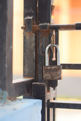 rusty fence padlock