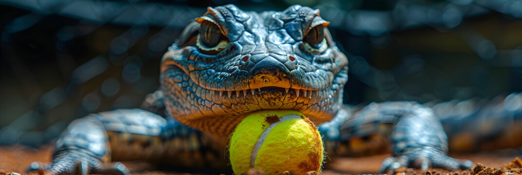 leopard gecko on a rock 3d image,
Venomous Reptile Preparing to Strike Tennis Ball
