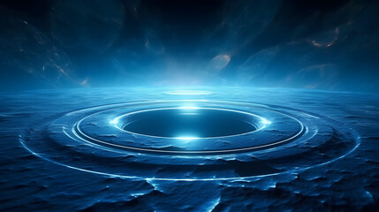 Digital technology 3d ring light abstract graphic poster web page PPT background with generative