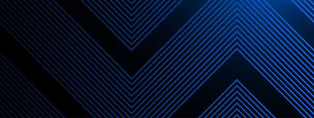 Blue and black vector 3D modern line futuristic tech banner with Black and blue effect illustration