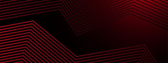 Red and black vector 3D abstract line modern tech futuristic glow banner