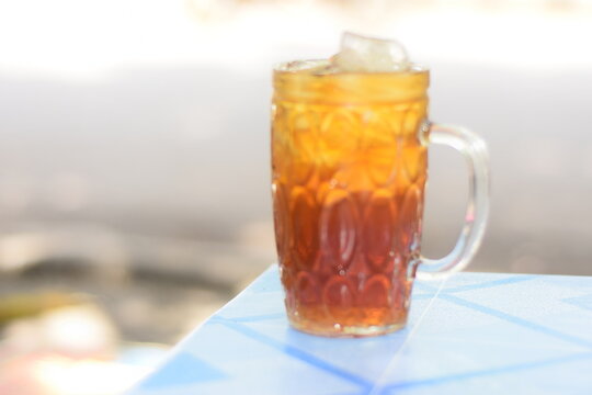 sweet iced tea in a glass
