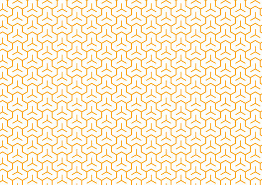 和柄　毘沙門亀甲　伝統　紋様　 橙　オレンジ　背景　素材