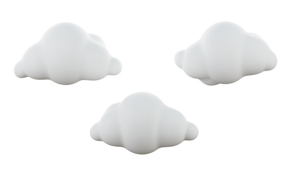 nuvem branca 3d para composi&ccedil;&atilde;o, render 3d