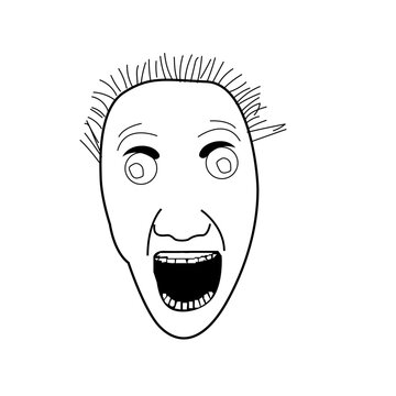 man mouth open viral meme vector art eps
