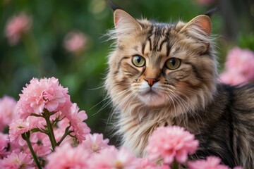 cat in flower garden suitable for romantic theme valentine wedding birthday gift