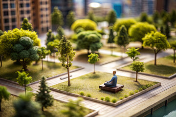 Meditating in a tiny urban park, from my miniature perspective
