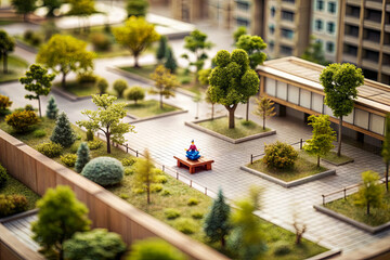 Meditating in a tiny urban park, from my miniature perspective