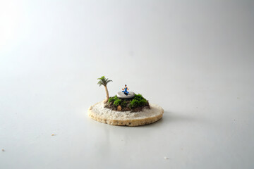 Doing yoga on a tiny island, from my miniature perspective