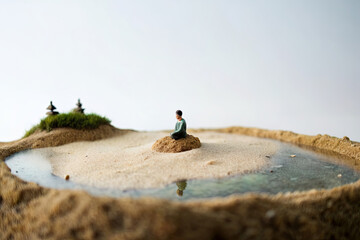 Meditating on a tiny beach, from my miniature perspective