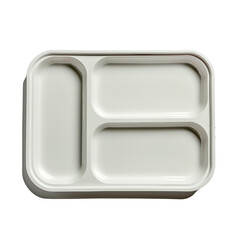 White tray isolated on transparent background, cut out, png