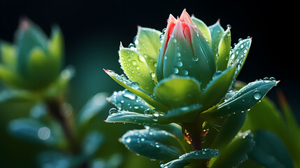 Close-up of delicate flower buds with visible color