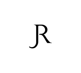 Initial Letter Logo. Logotype design. Simple Luxury Black Flat Vector JR