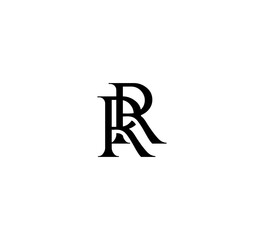 Initial Letter Logo. Logotype design. Simple Luxury Black Flat Vector RR