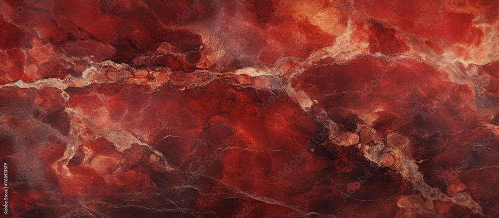 Poster a close up of a red marble texture resembling the surface of a distant astronomical object, with vib