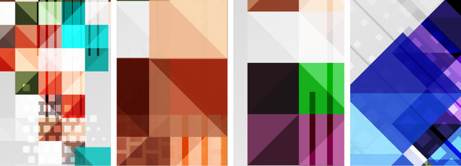 Set of colorful square posters business templates. Vector Illustration For Wallpaper, Banner, Background, Card, Book Illustration, landing page