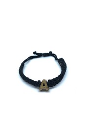 black knitted bracelet isolated on white