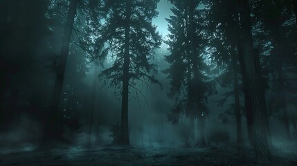 Mysterious Nighttime Forest: A Glimpse into the Dark World of Nature Generative AI