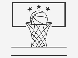 Basketball Monogram Design Element, Monogram Basketball Logo Vector, Sports Emblem with Basketball Monogram, Vintage Style Basketball Monogram, Classic Basketball Monogram Badge, Basketball Monogram