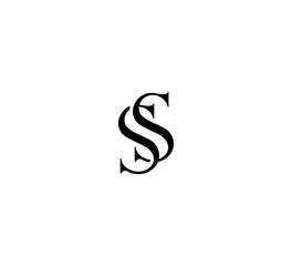 Initial Letter Logo. Logotype design. Simple Luxury Black Flat Vector SS