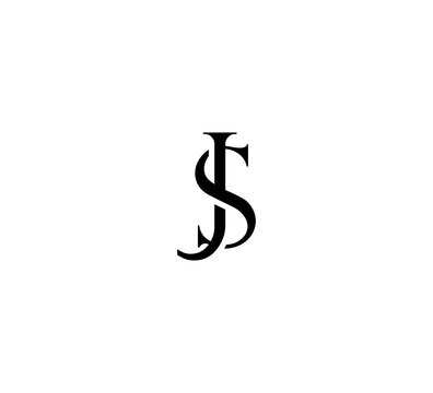 Initial Letter Logo. Logotype design. Simple Luxury Black Flat Vector JS