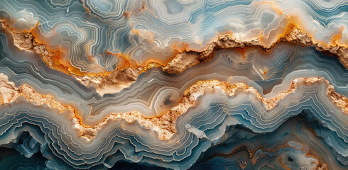 A stunning pattern of agate with rich, earthy tones and intricate patterns that showcase the natural beauty of gemstone rock. Created with Ai - obrazy, fototapety, plakaty